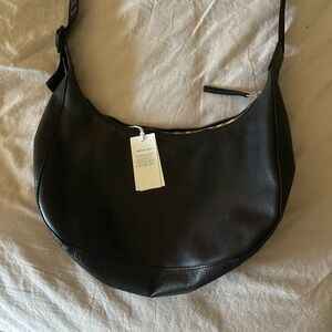 Medium Leather Crescent Baggu deadstock bag